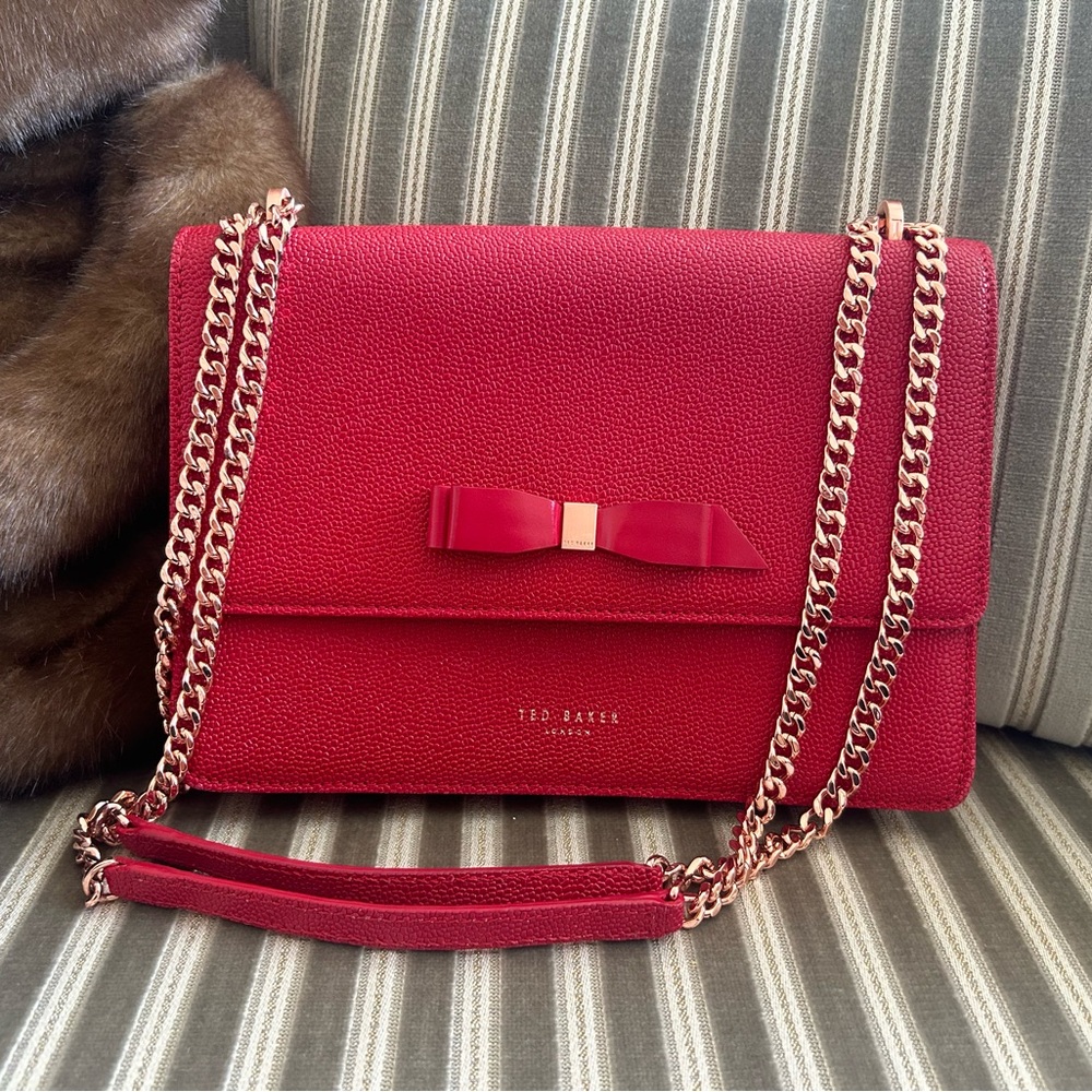 Ted Baker Red Chain Strap Handbag